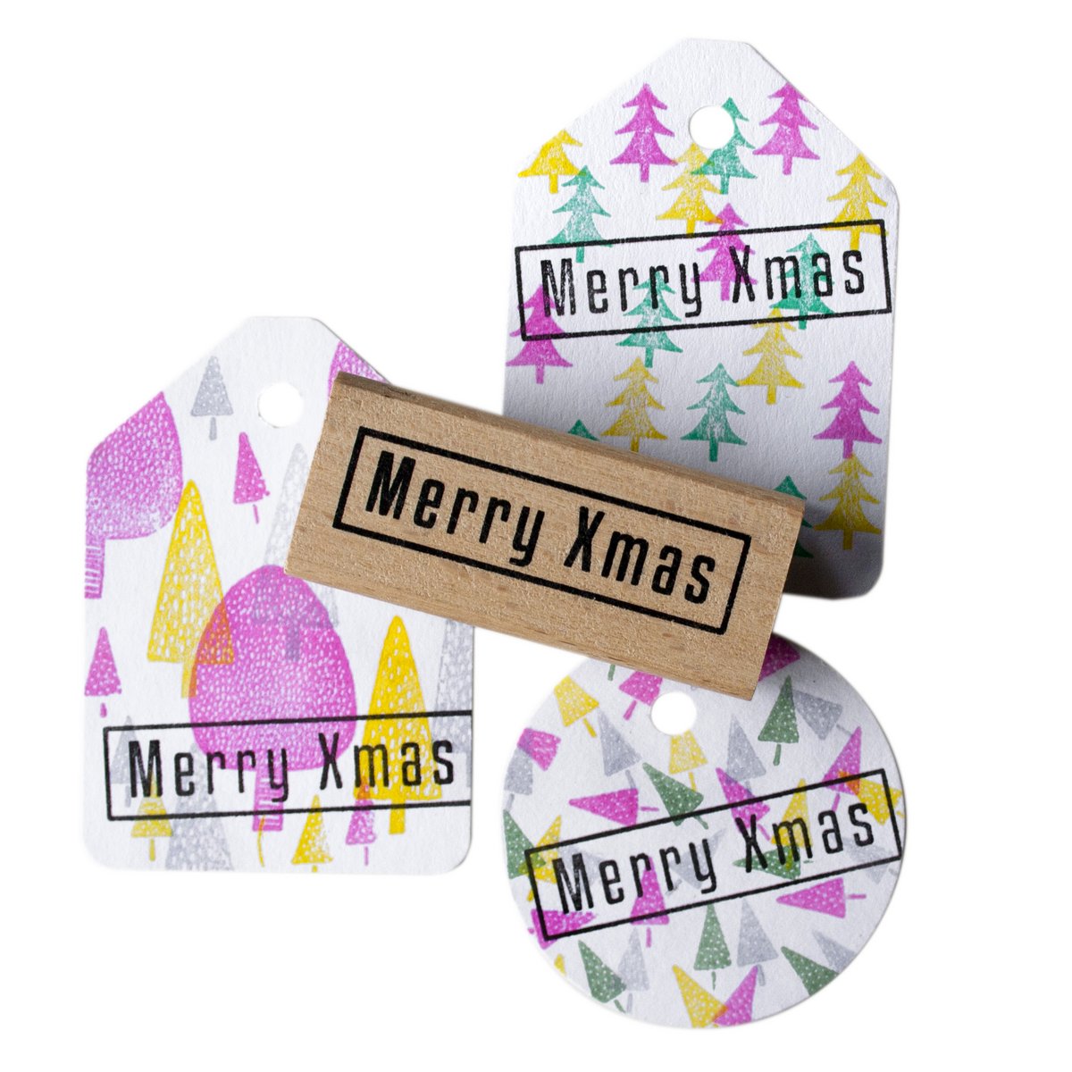 Merry Xmas stempel met kader