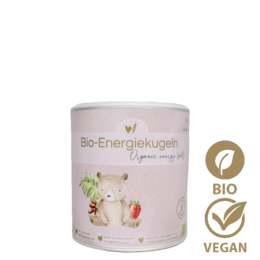 Miscela biologica di palline energetiche biologiche alla fragola per bambini