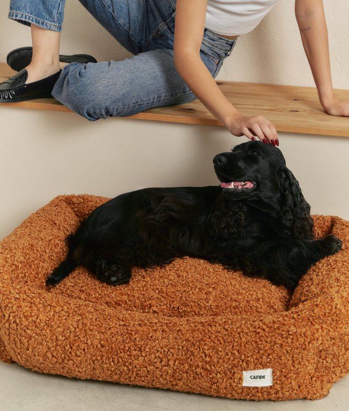 Mustard Shearling Hundeseng, Snozy