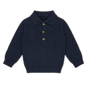 Platgebreide polobaby | Patriottisch blauw