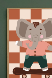 Plakat børneværelse elefant ollie
