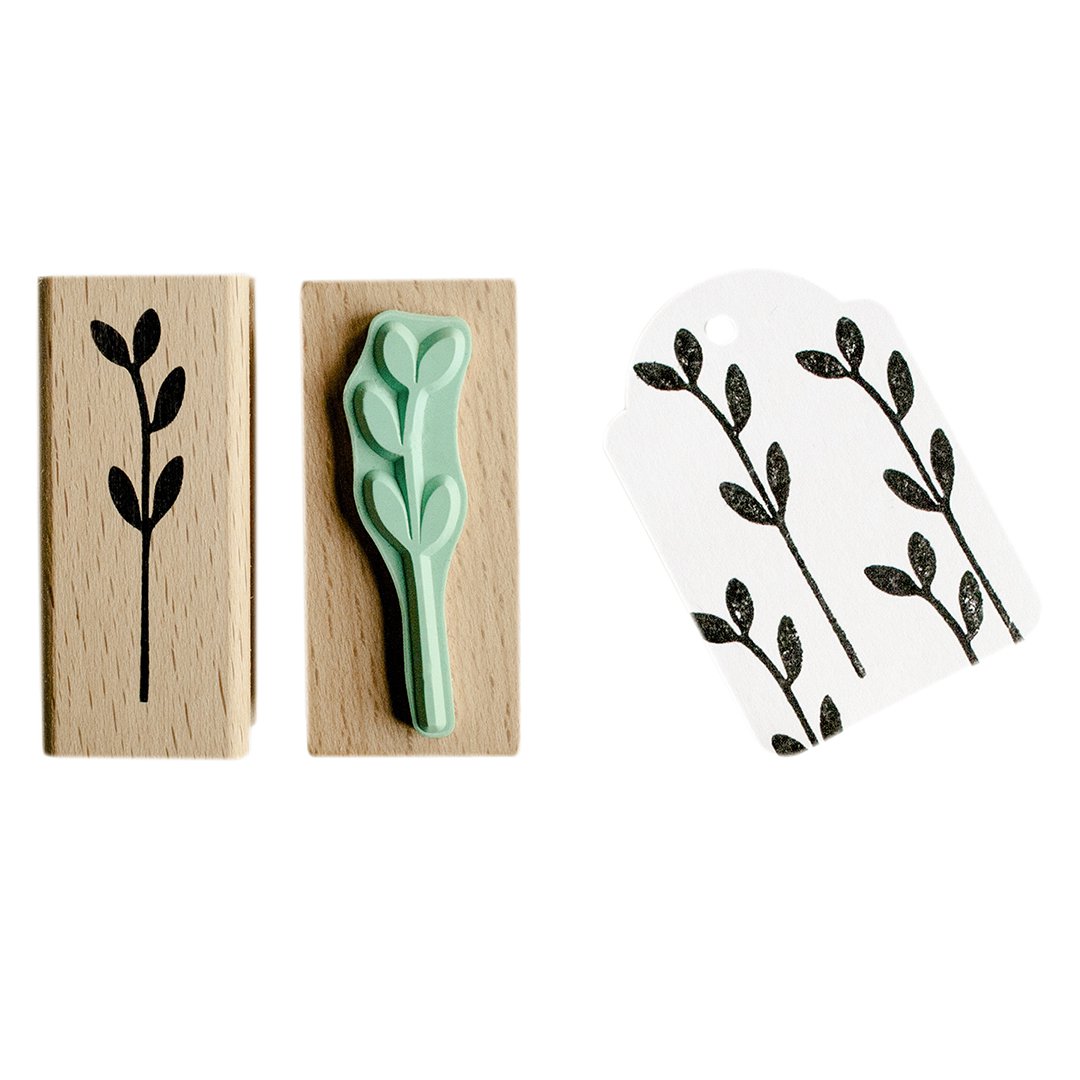 Wooden Stamp of a Stem with leaves