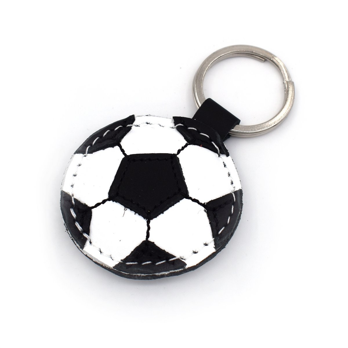 Voetbal voetbal handgemaakte lederen sleutelhanger