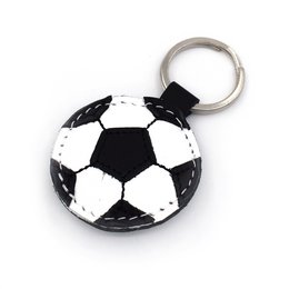 Voetbal voetbal handgemaakte lederen sleutelhanger