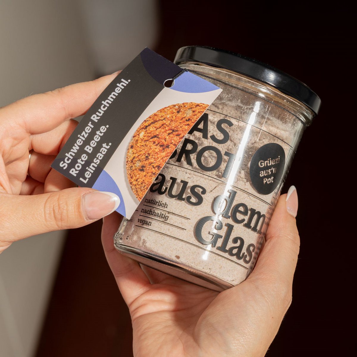Bread baking mix in the glass "Grüezi Aus'm Pott" (200 g)