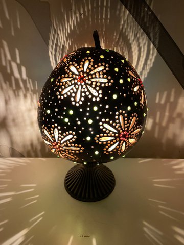 Gourd Lamp - Flowers -1