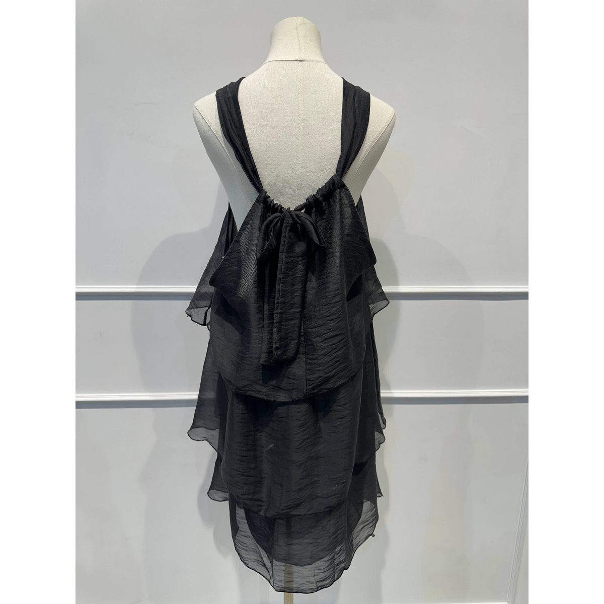 Robe à Volants à Bretelles et Nœud Déco - LYOCELL - 7746