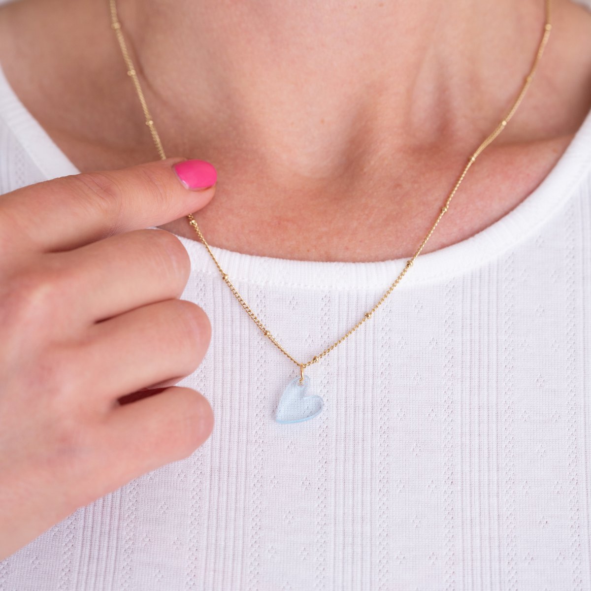Ketting Lume Charms | Heart Neon Blue Gold