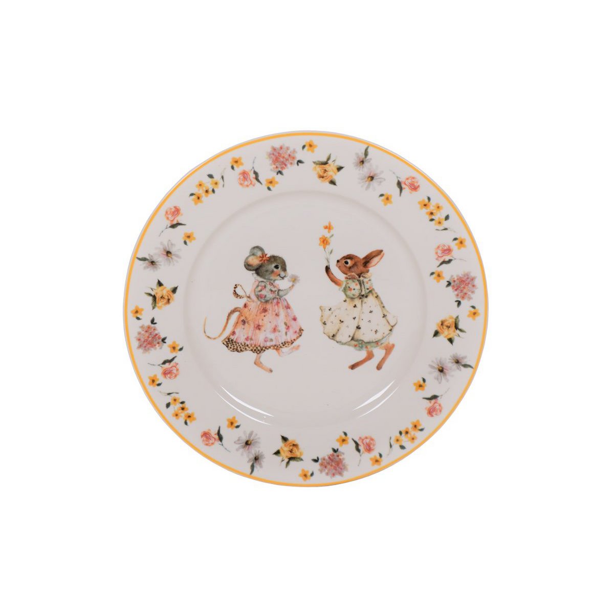 Piatto dessert in porcellana Vintage friends 19 cm Isabelle Rose