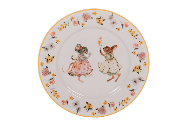 Piatto dessert in porcellana Vintage friends 19 cm Isabelle Rose