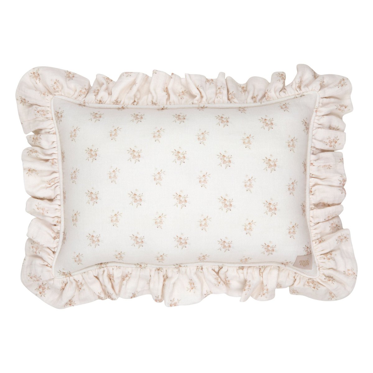 Coussin décoratif en mousseline à volant "Boho Flowers"