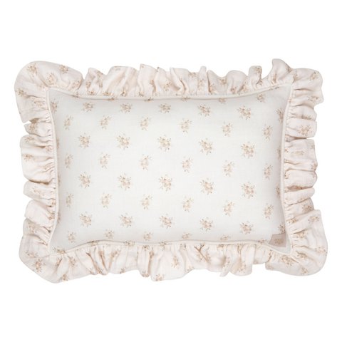 Dekokissen aus Musselin mit Rüschen „Boho Flowers“
