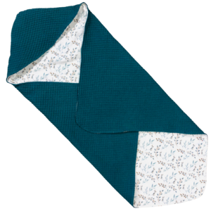 Wrap cape botanical sprigs Petrol