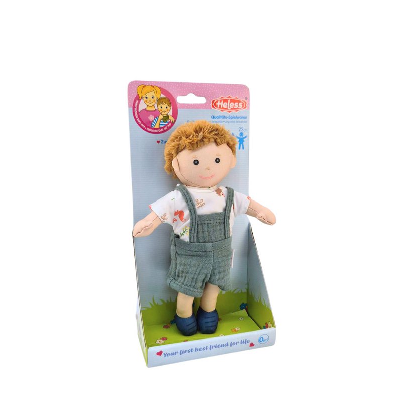 Fabric Doll '' Fred '' con atuendo para poner y despegar, 22 cm