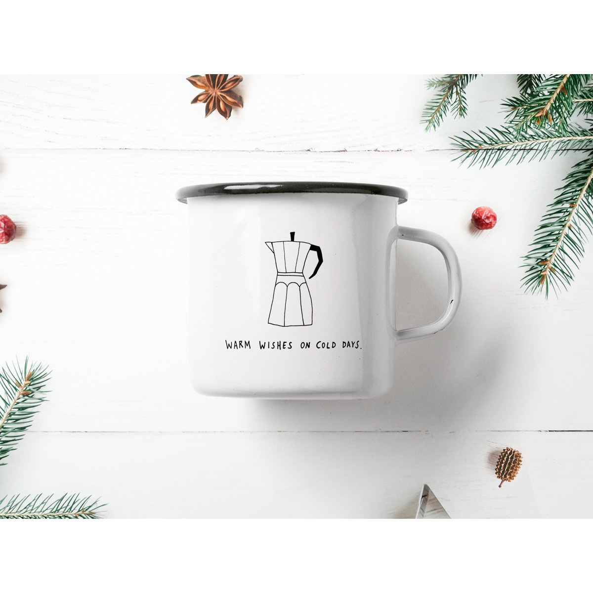 Tasse aus Emaille / Cold Days