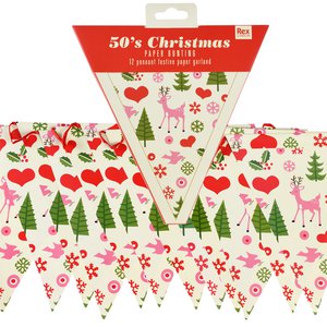 Wimpelkette aus Papier – 50er-Jahre-Weihnachten