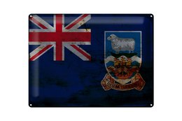 Tin Sign Flag Falkland Islands 40x30cm Flag Rust
