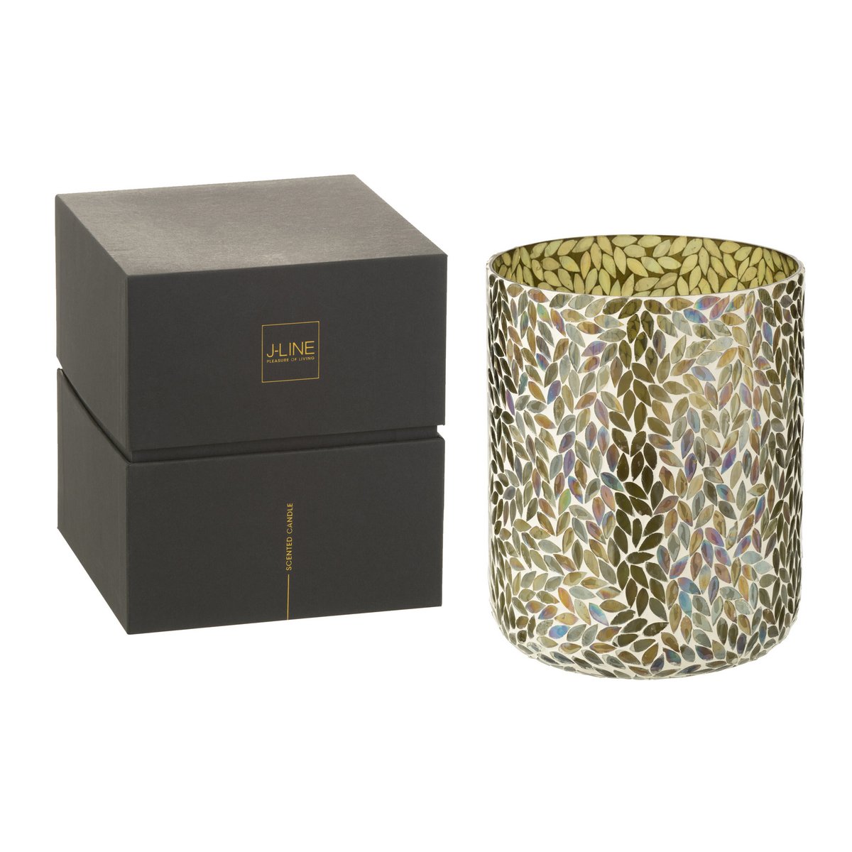 J-Line geurkaars Tea & Herbs - glas - groen - XL - 150U