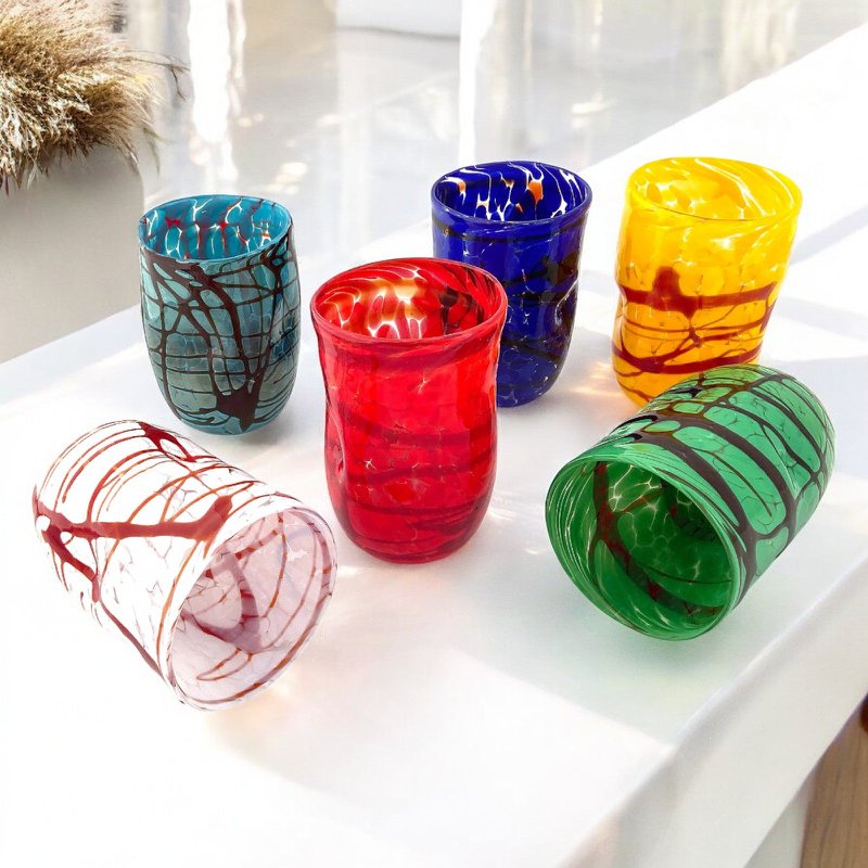Tiziano glasses in Murano glass, made on the island of Murano, blown and handcrafted by master glassmakers - SPECIAL EDITION - 450 ml.