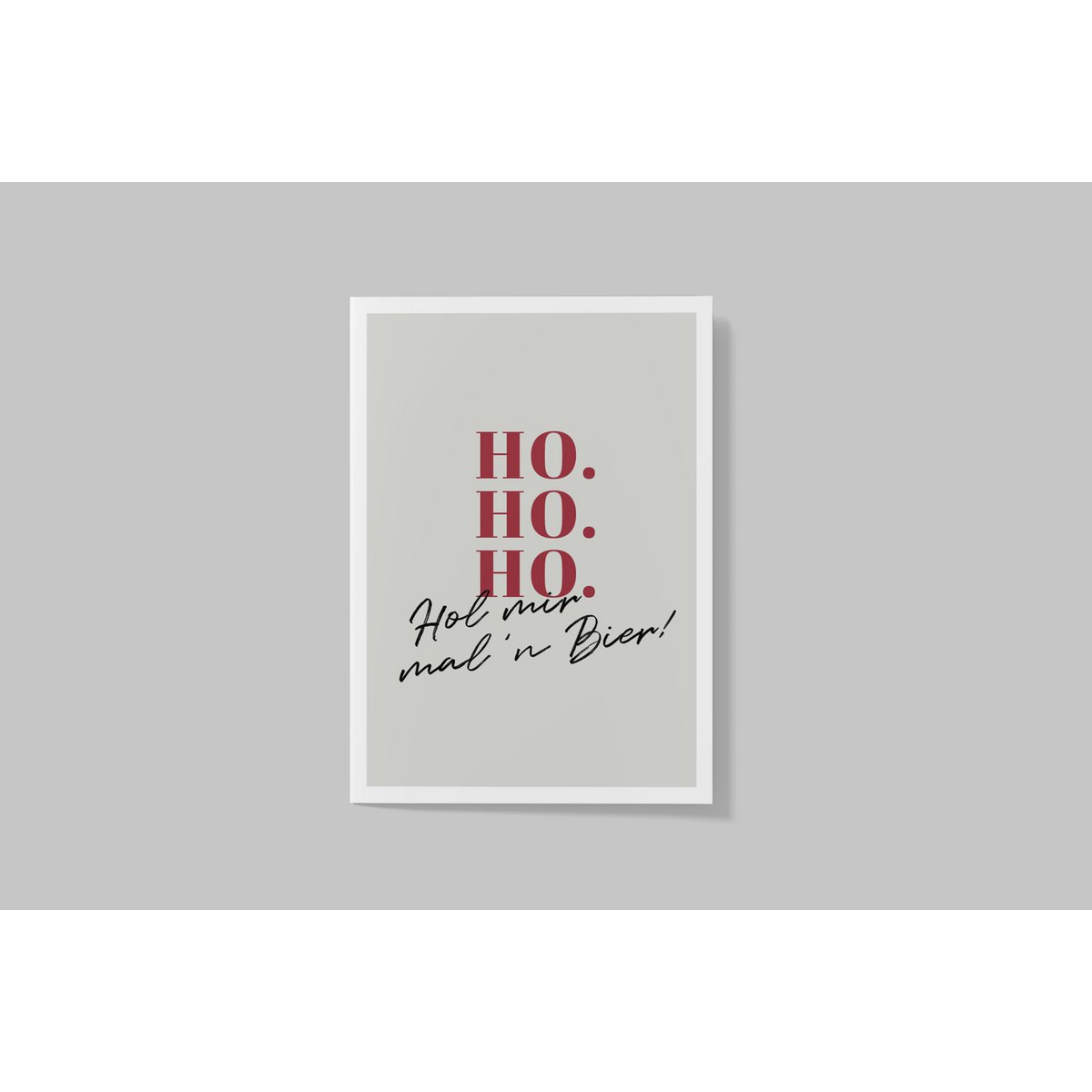 Pocztówka "Ho. Ho. Ho. Get me a beer", Boże Narodzenie, śmieszne powiedzonka, kartka bożonarodzeniowa, poczta bożonarodzeniowa