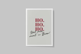 Postkort "Ho. Ho. Ho. Få mig en øl", jul, sjove ordsprog, julekort, julepost