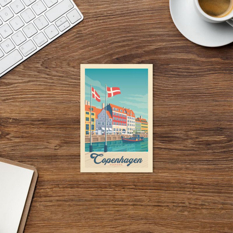 Vintage København plakat | Plakat By København Danmark