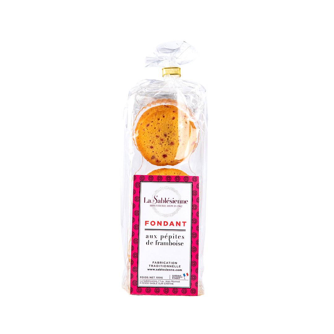 Fondant raspberry chip cookies - 100 g bag