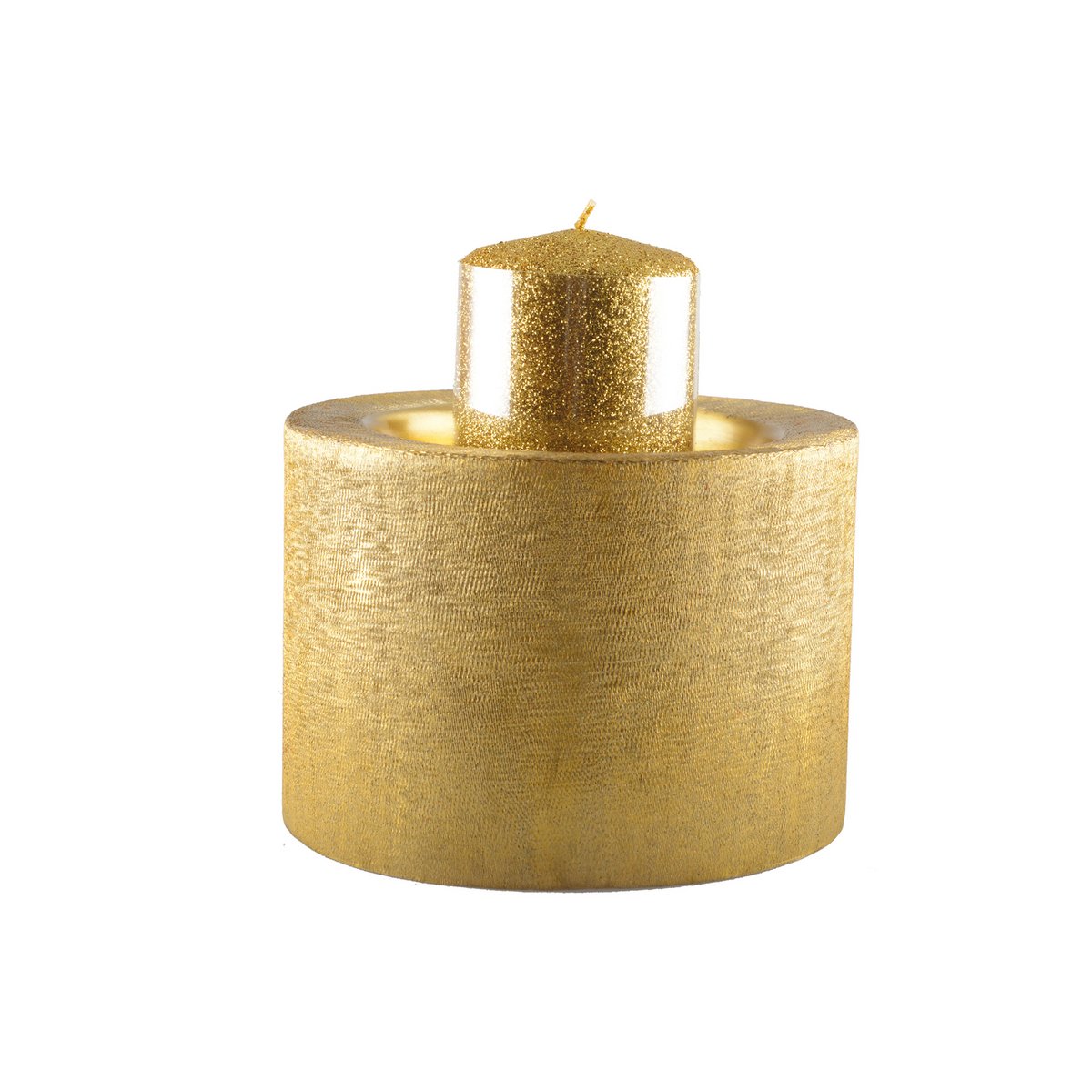 Goldmetallkerzenhalter 16.5x16.5x11.5 cm