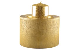 Goldmetallkerzenhalter 16.5x16.5x11.5 cm