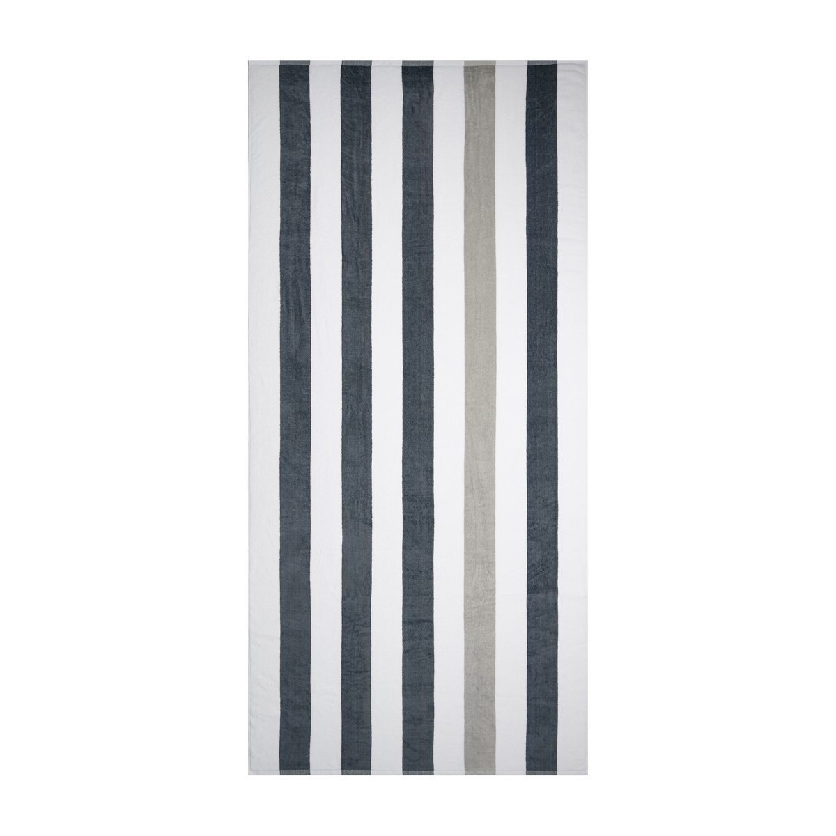 Beach Towel, 100% cotton, 90x190 cm, Stripe Anthracite/Light Grey