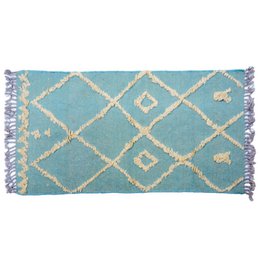 IKAT gråligt blågrønt Kilim tæppe