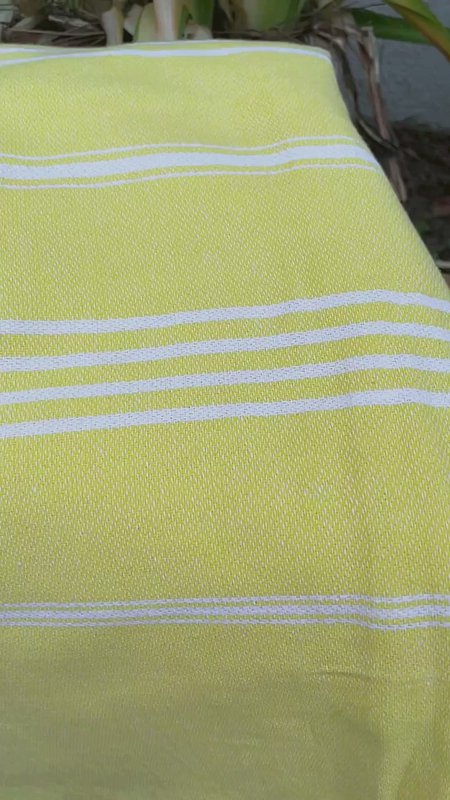 Telo Piscina & Sauna AMARA in Cotone per Hammam – Leggero – Giallo – 180x100 cm