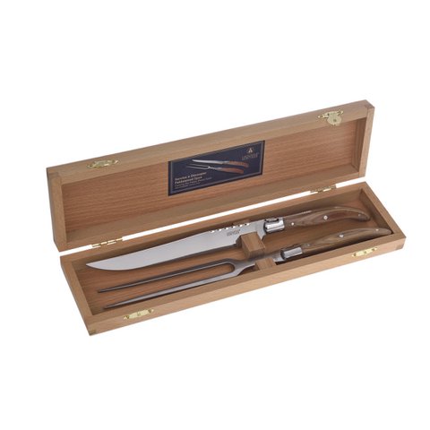Laguiole Heritage Carving Box in Pakka Wood – 2 Pieces