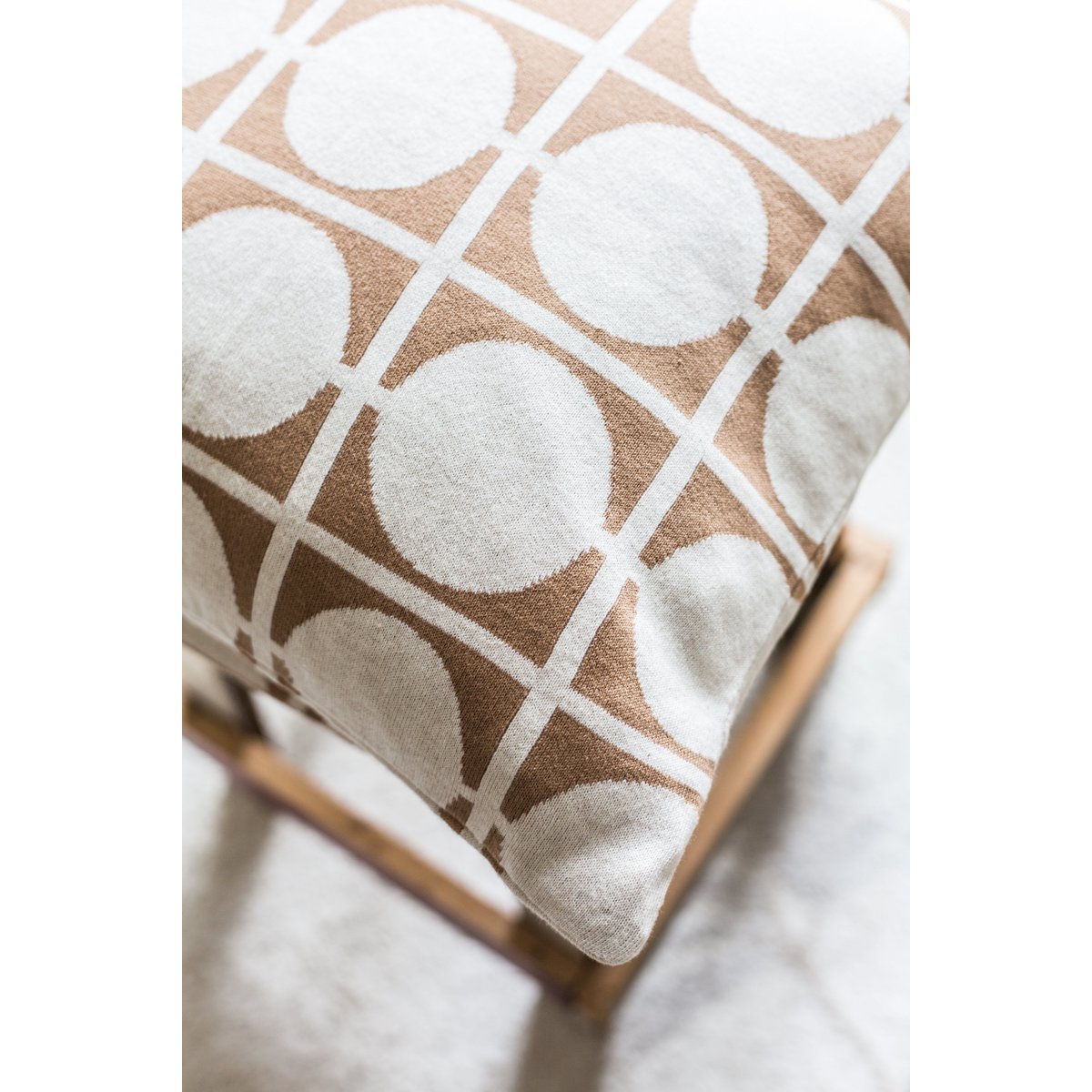 Don Pillow-Cover Brown, Soft Jacquard Cotton Knit