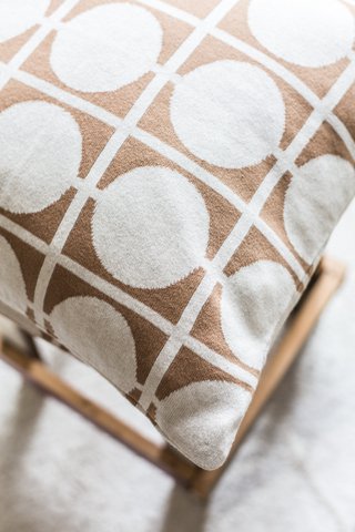 Don Pillow-Cover Brown, Soft Jacquard Cotton Knit