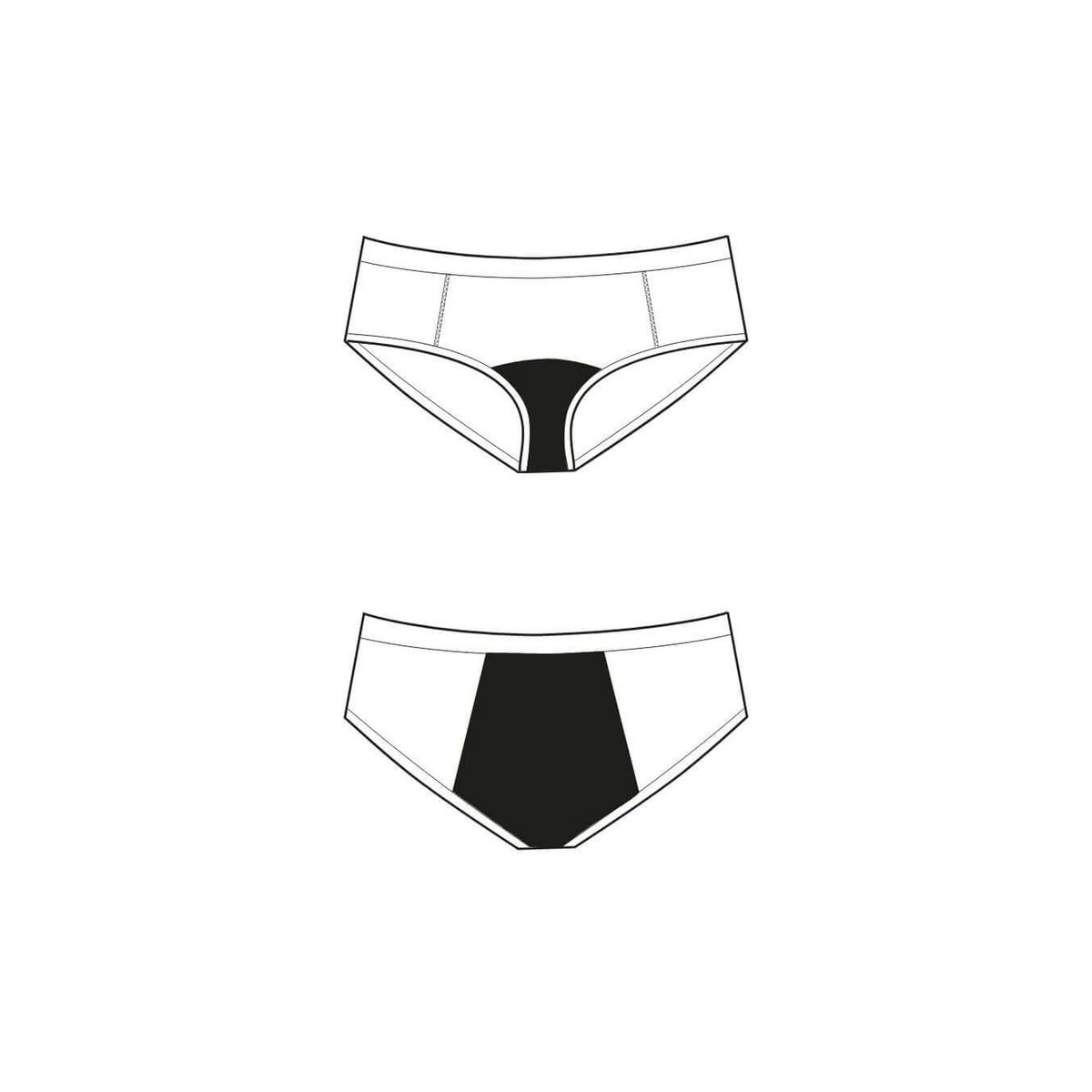 Pantaloni mestruali per ragazze hipster – assorbimento pesante (stampa nera, rosa)