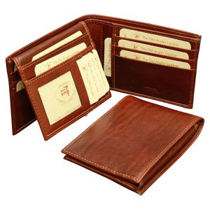 Bifold-Geldbörse mit RFID-Blockierungstechnologie – braun