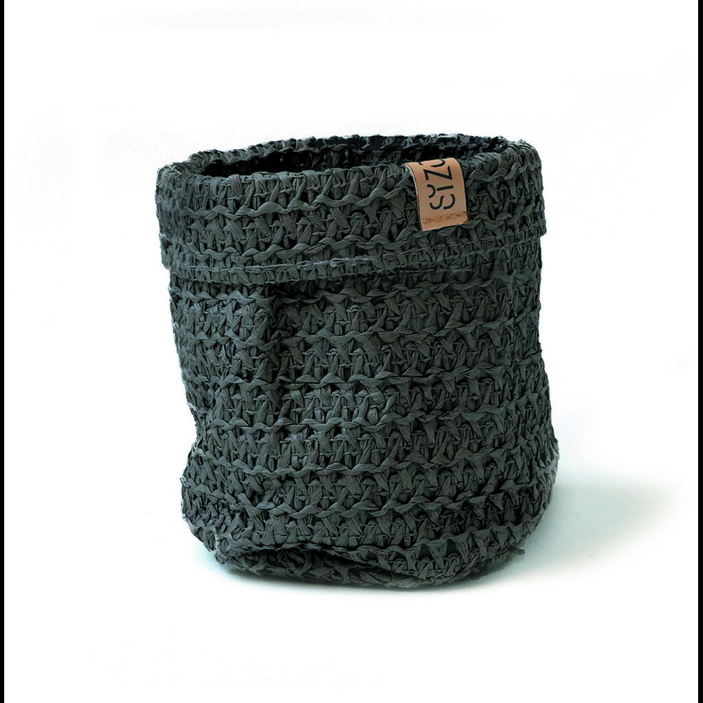Bolsa de papel de punto SIZO negra con forro biodegradable impermeable