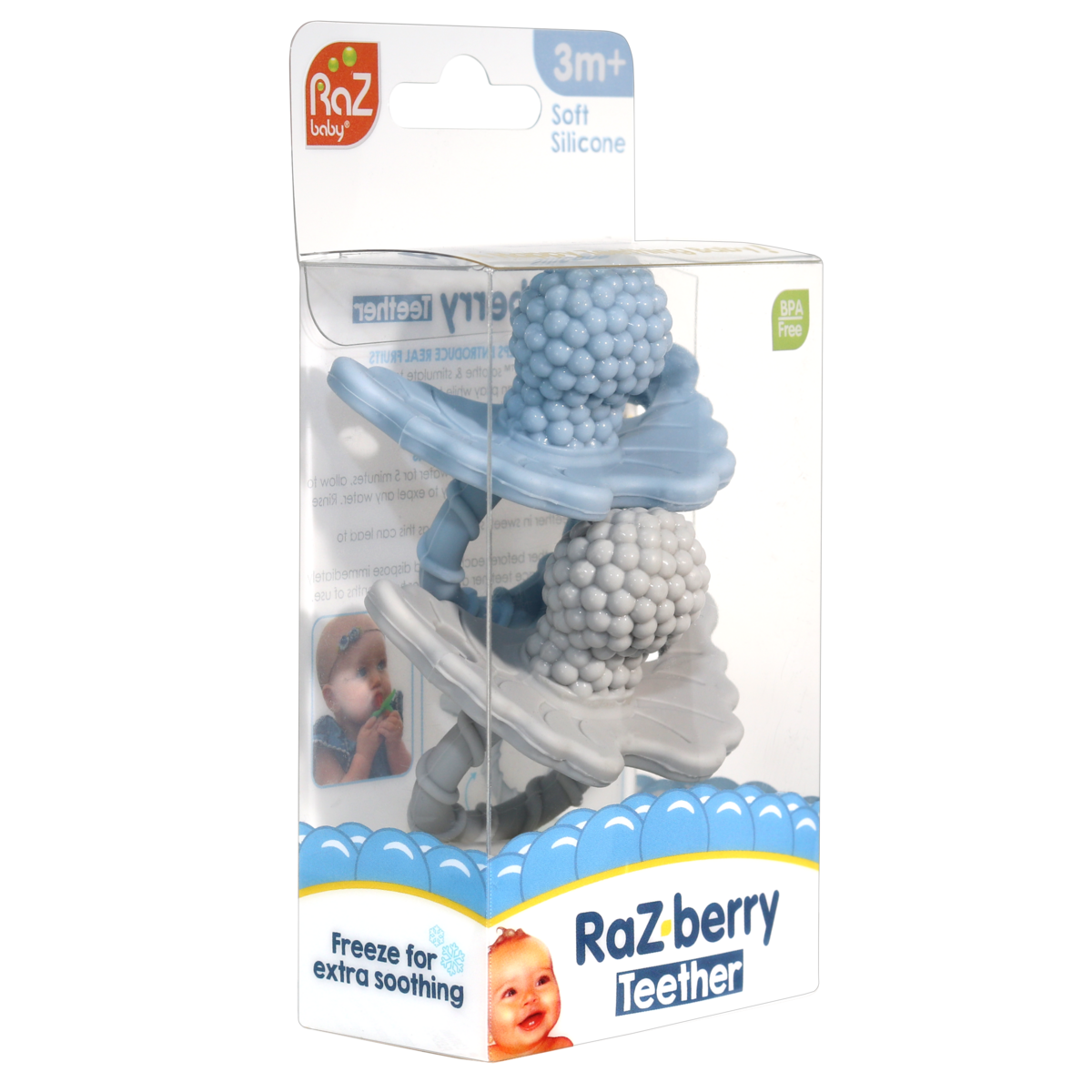 RaZberry set di due massaggiagengive: blu e grigio