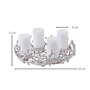 EDZARD Advent wreath Porus, antler design, nickel-plated aluminum, diameter 42 cm