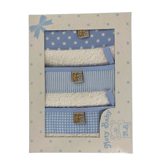 Conjunto de 3 Luvas de banho para bebé 100% algodão