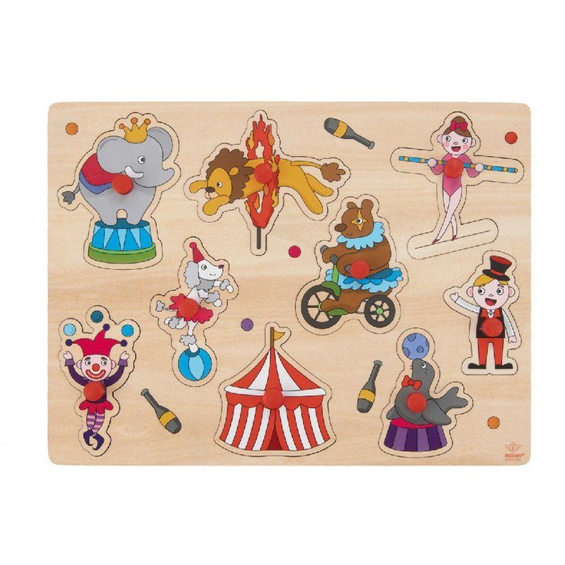Wooden button puzzle Circus 30x23cm