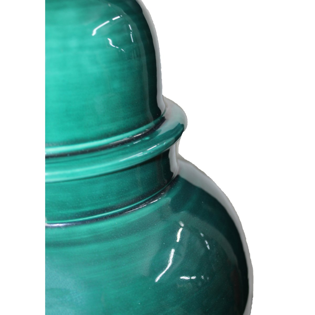 Tempel vase ceramic green 43 cm vase with lid dark green