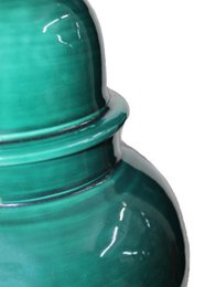 Tempel vase ceramic green 43 cm vase with lid dark green