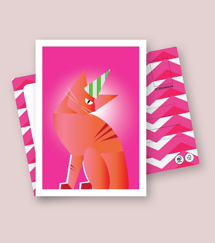 BIRTHDAY CAT | FSC® postcards | Dutch Design