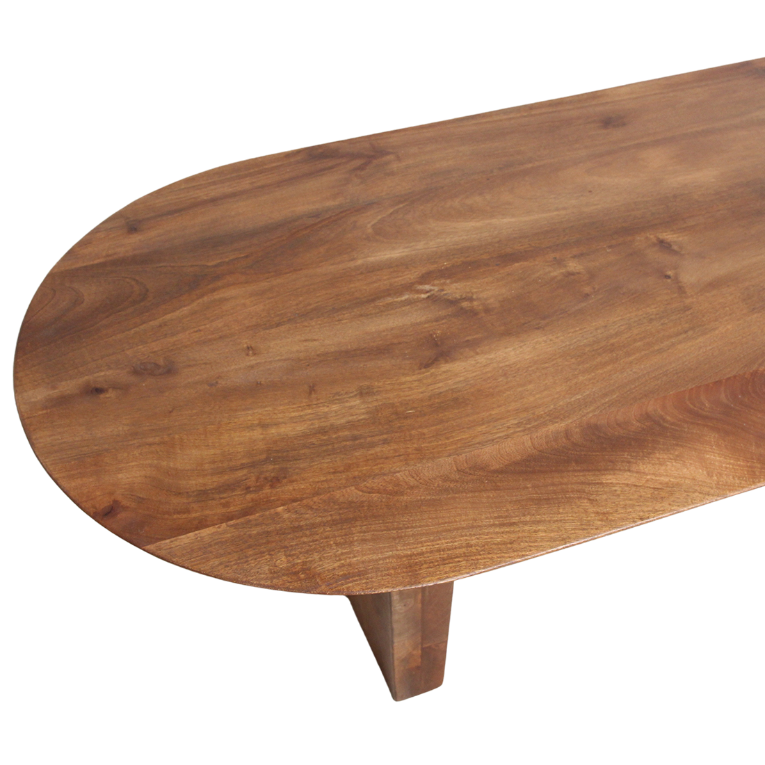 Bullnose mangohouten salontafel bruin - 140x60x35 cm