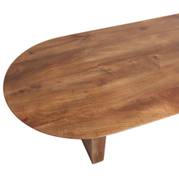 Bullnose mangohouten salontafel bruin - 140x60x35 cm