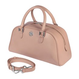 RB1034AU | VIRGINIA bowlingtas voor dames van echt saffianoleer, gemaakt in Italië. Poeder kleur