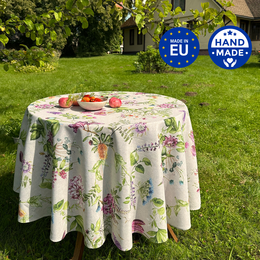Runde Blumen-Tischdecke, Poly-Cotton-Mix, bedruckt | Botanik