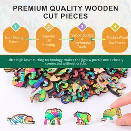 Puzzle en bois sur le thème du caméléon - 141 pièces